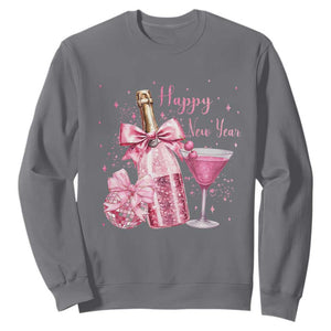 Happy New Year 2026 New Years Eve Party Sweatshirt Pink Cocktail Disco Ball TS11 Charcoal Print Your Wear