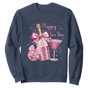 Happy New Year 2026 New Years Eve Party Sweatshirt Pink Cocktail Disco Ball TS11 Navy Print Your Wear