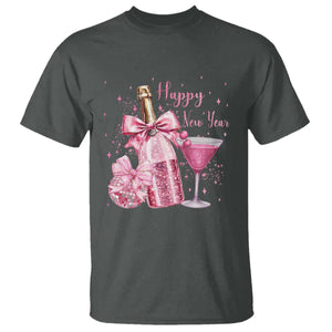 Happy New Year 2026 New Years Eve Party T Shirt Pink Cocktail Disco Ball TS11 Dark Heather Print Your Wear