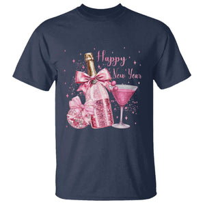 Happy New Year 2026 New Years Eve Party T Shirt Pink Cocktail Disco Ball TS11 Navy Print Your Wear