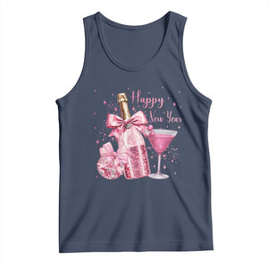 Happy New Year 2026 New Years Eve Party Tank Top Pink Cocktail Disco Ball TS11 Navy Print Your Wear