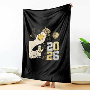 Funny New Years Eve Silly Goose 2026 Throw Blanket New Year Party TS11 Print Your Wear
