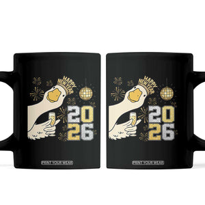 Funny New Years Eve Silly Goose 2026 Coffee Mug New Year Party TS11 Black Print Your Wear