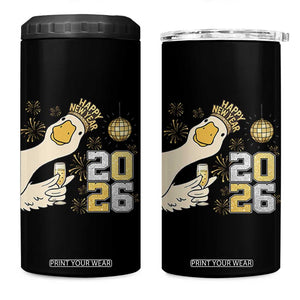 Funny New Years Eve Silly Goose 2026 4 in 1 Can Cooler Tumbler New Year Party TS11 One Size: 16 oz Black Print Your Wear