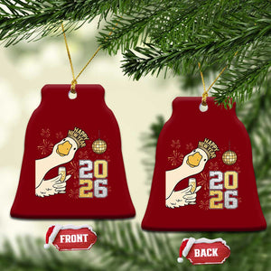 Funny New Years Eve Silly Goose 2026 Ceramic Ornament New Year Party TS11 Print Your Wear