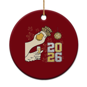 Funny New Years Eve Silly Goose 2026 Ceramic Ornament New Year Party TS11 1pc Red Print Your Wear