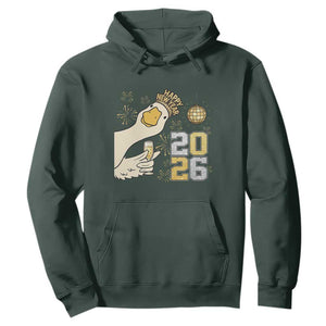 Funny New Years Eve Silly Goose 2026 Hoodie New Year Party TS11 Dark Forest Green Print Your Wear