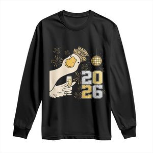 Funny New Years Eve Silly Goose 2026 Long Sleeve Shirt New Year Party TS11 Black Print Your Wear