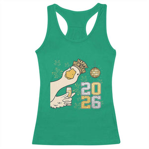 Funny New Years Eve Silly Goose 2026 Racerback Tank Top New Year Party TS11 Irish Green Print Your Wear