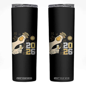 Funny New Years Eve Silly Goose 2026 Skinny Tumbler New Year Party TS11 Black Print Your Wear