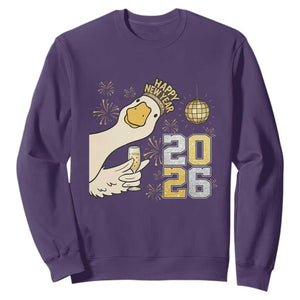 Funny New Years Eve Silly Goose 2026 Sweatshirt New Year Party TS11 Purple Print Your Wear