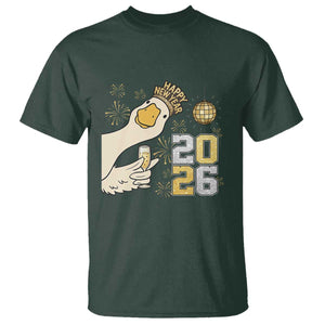 Funny New Years Eve Silly Goose 2026 T Shirt New Year Party TS11 Dark Forest Green Print Your Wear
