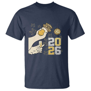 Funny New Years Eve Silly Goose 2026 T Shirt New Year Party TS11 Navy Print Your Wear