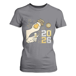Funny New Years Eve Silly Goose 2026 T Shirt For Women New Year Party TS11 Charcoal Print Your Wear