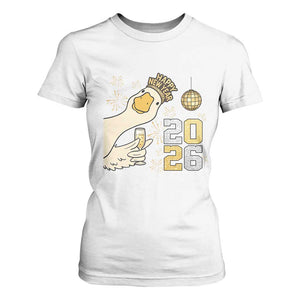 Funny New Years Eve Silly Goose 2026 T Shirt For Women New Year Party TS11 White Print Your Wear