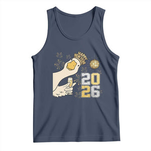 Funny New Years Eve Silly Goose 2026 Tank Top New Year Party TS11 Navy Print Your Wear