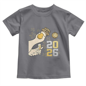 Funny New Years Eve Silly Goose 2026 Toddler T Shirt New Year Party TS11 Charcoal Print Your Wear
