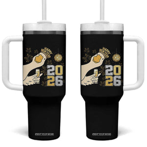 Funny New Years Eve Silly Goose 2026 Tumbler With Handle New Year Party TS11 One Size: 40 oz Black Print Your Wear