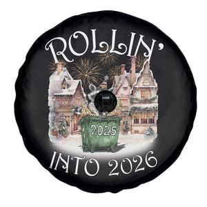 Funny Raccoon Rollin Into 2026 Spare Tire Cover New Year Dumpster Fire Firework TS11 Print Your Wear