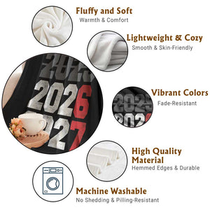 Funny 67 New Year Throw Blanket Happy New Year 2026 2027 Sports Jersey Number TS11 Print Your Wear