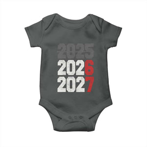 Funny 67 New Year Baby Onesie Happy New Year 2026 2027 Sports Jersey Number TS11 Dark Heather Print Your Wear