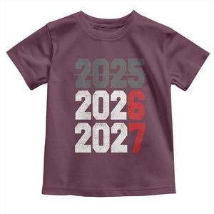 Funny 67 New Year Toddler T Shirt Happy New Year 2026 2027 Sports Jersey Number TS11 Maroon Print Your Wear