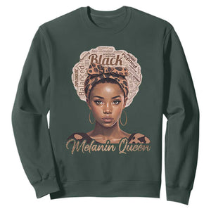 Melanin Queen Sweatshirt Proud African American Black Pride TS11 Dark Forest Green Print Your Wear
