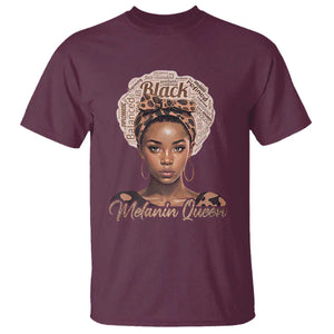 Melanin Queen T Shirt Proud African American Black Pride TS11 Maroon Print Your Wear