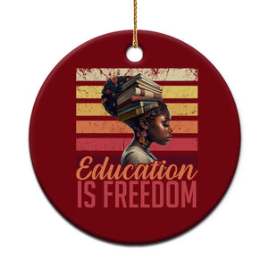 Education Is Freedom Ceramic Ornament Retro Black History Month Teacher TS11 1pc Red Print Your Wear