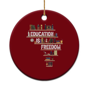 Education Is Freedom Ceramic Ornament Black History Month Teacher Black Leaders Figure TS11 1pc Red Print Your Wear