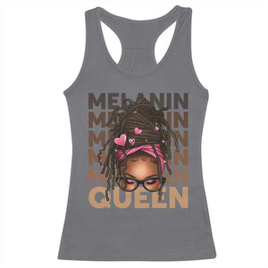 African American Pride Racerback Tank Top Melanin Queen Afro Messy Bun TS11 Charcoal Print Your Wear