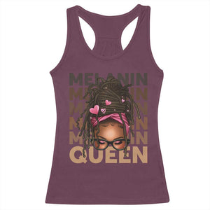 African American Pride Racerback Tank Top Melanin Queen Afro Messy Bun TS11 Maroon Print Your Wear