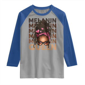 African American Pride Raglan Shirt Melanin Queen Afro Messy Bun TS11 Sport Gray Royal Print Your Wear
