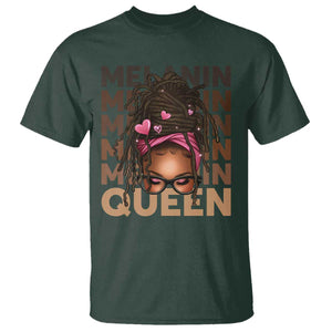 African American Pride T Shirt Melanin Queen Afro Messy Bun TS11 Dark Forest Green Print Your Wear