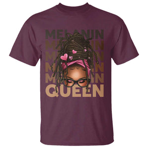 African American Pride T Shirt Melanin Queen Afro Messy Bun TS11 Maroon Print Your Wear