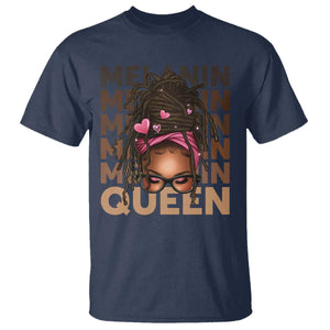 African American Pride T Shirt Melanin Queen Afro Messy Bun TS11 Navy Print Your Wear
