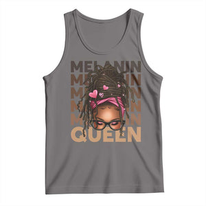 African American Pride Tank Top Melanin Queen Afro Messy Bun TS11 Deep Heather Print Your Wear