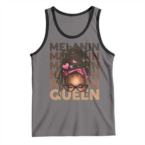 African American Pride Tank Top Melanin Queen Afro Messy Bun TS11 Deep Heather Black Print Your Wear