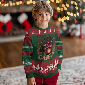 African American Pride Knit Sweatshirt Melanin Queen Afro Messy Bun TS11 Christmas Print Your Wear