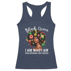 Proud African American Melanin Black Afro Girl Racerback Tank Top Black Queen I Am Who I Am Your Approval Isn't Needed TS11 Navy Print Your Wear