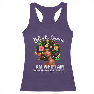 Proud African American Melanin Black Afro Girl Racerback Tank Top Black Queen I Am Who I Am Your Approval Isn't Needed TS11 Purple Print Your Wear
