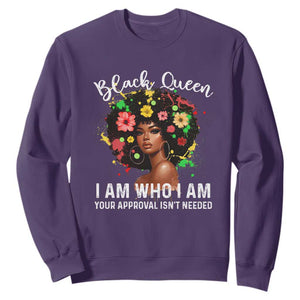 Proud African American Melanin Black Afro Girl Sweatshirt Black Queen I Am Who I Am Your Approval Isn't Needed TS11 Purple Print Your Wear