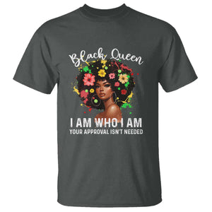 Proud African American Melanin Black Afro Girl T Shirt Black Queen I Am Who I Am Your Approval Isn't Needed TS11 Dark Heather Print Your Wear