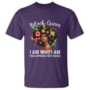 Proud African American Melanin Black Afro Girl T Shirt Black Queen I Am Who I Am Your Approval Isn't Needed TS11 Purple Print Your Wear