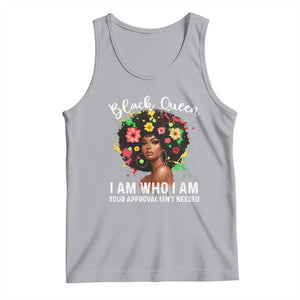Proud African American Melanin Black Afro Girl Tank Top Black Queen I Am Who I Am Your Approval Isn't Needed TS11 Athletic Heather Print Your Wear