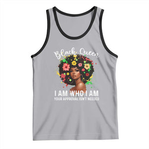 Proud African American Melanin Black Afro Girl Tank Top Black Queen I Am Who I Am Your Approval Isn't Needed TS11 Athletic Heather Black Print Your Wear