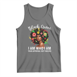 Proud African American Melanin Black Afro Girl Tank Top Black Queen I Am Who I Am Your Approval Isn't Needed TS11 Black Heather Print Your Wear