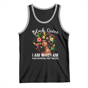 Proud African American Melanin Black Afro Girl Tank Top Black Queen I Am Who I Am Your Approval Isn't Needed TS11 Black Athletic Heather Print Your Wear