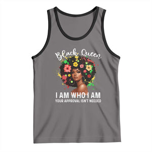 Proud African American Melanin Black Afro Girl Tank Top Black Queen I Am Who I Am Your Approval Isn't Needed TS11 Deep Heather Black Print Your Wear