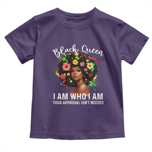 Proud African American Melanin Black Afro Girl Toddler T Shirt Black Queen I Am Who I Am Your Approval Isn't Needed TS11 Purple Print Your Wear